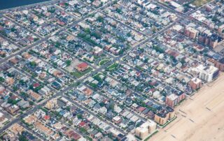 An aerial view of Long Island, NY