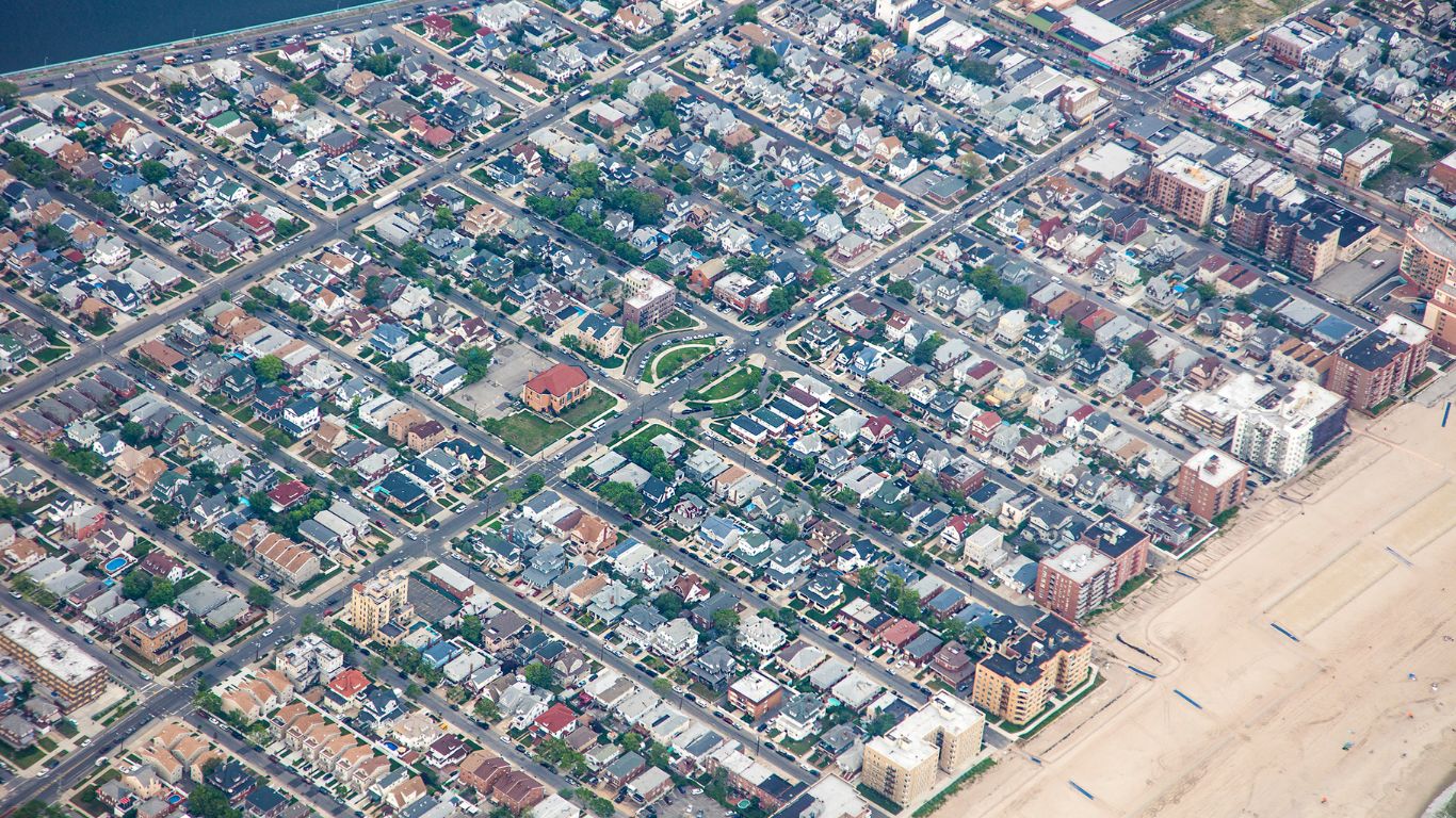 An aerial view of Long Island, NY